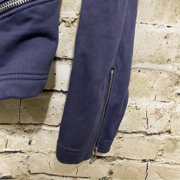 Gap Blue Cotton Quilted Zipper Moto Jacket - Picture 4 of 6